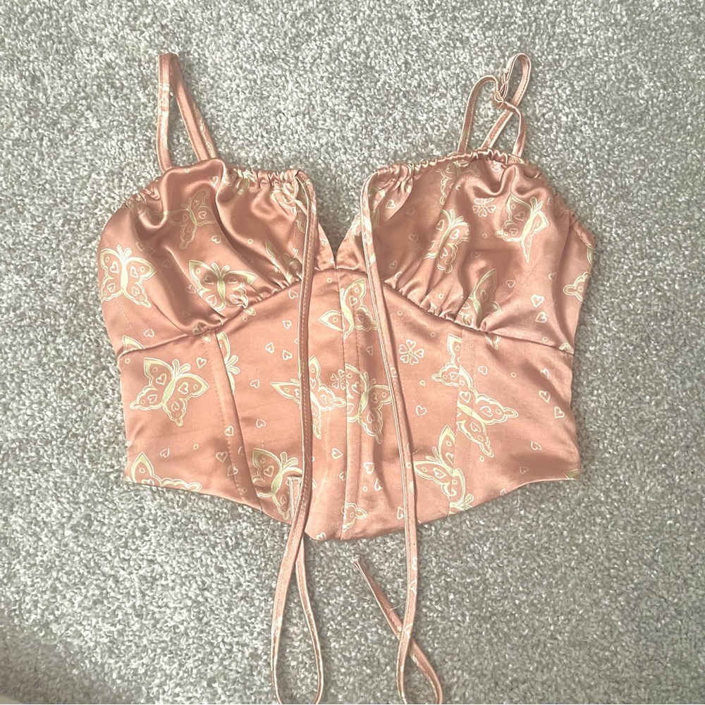 LA Hearts Pacsun Butterfly Satin Top